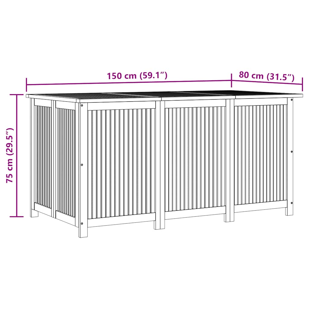 Gartenboxen aus Akazienholz – verschiedene Größen – 150 × 80 × 75 cm – Ansicht 11