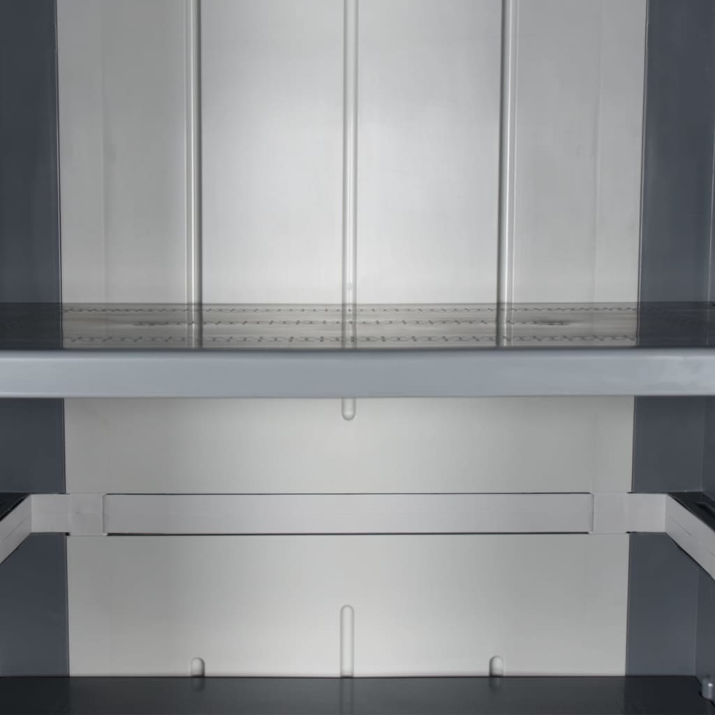 Gartenschrank 65 × 45 × 172 cm aus PP-Rattan – Schwarz – Grau / 4 Böden – Ansicht 6