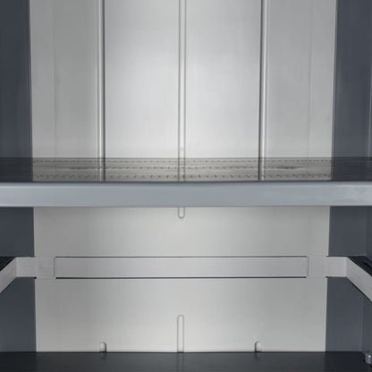 Gartenschrank 65 × 45 × 172 cm aus PP-Rattan – Schwarz – Grau / 4 Böden – Ansicht 6