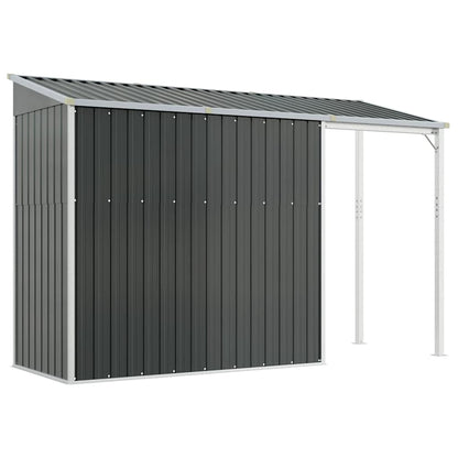 Gartenhaus mit Schleppdach Anthrazit 277x107x181 cm Stahl