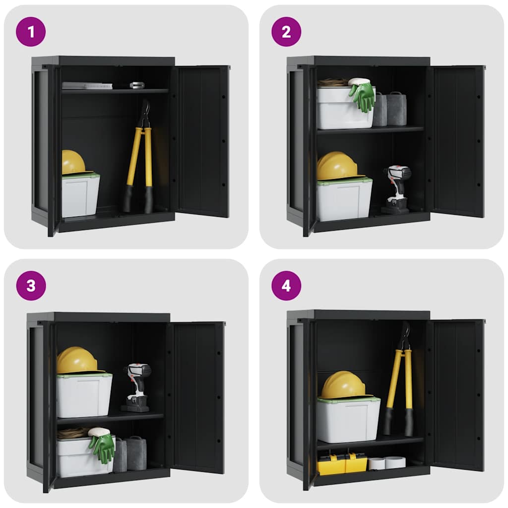 Gartenschrank Schwarz 65x37x85 cm PP