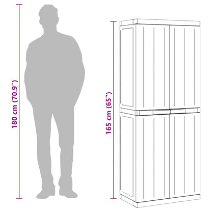 Gartenschrank Schwarz 65x37x165 cm PP