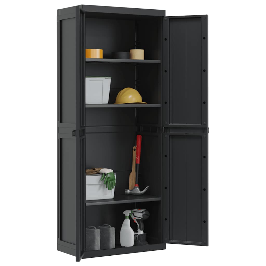 Gartenschrank Schwarz 65x37x165 cm PP
