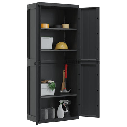 Gartenschrank Schwarz 65x37x165 cm PP