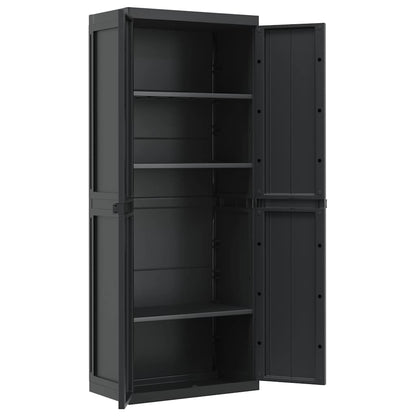 Gartenschrank Schwarz 65x37x165 cm PP