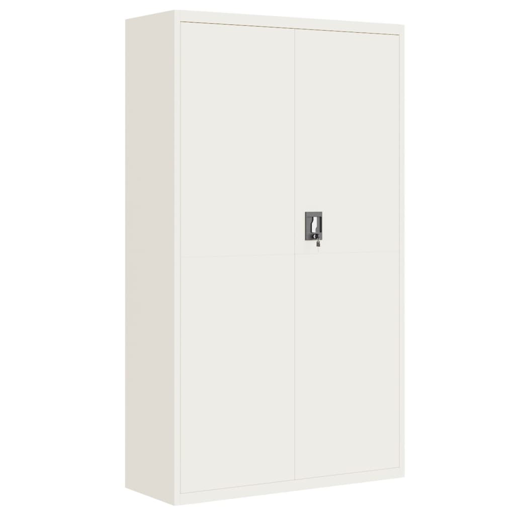 Aktenschrank 105 × 40 × 180 cm aus Stahl – Weiß – Ansicht 2