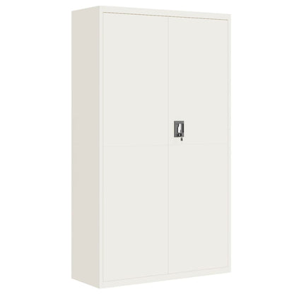 Aktenschrank 105 × 40 × 180 cm aus Stahl – Weiß – Ansicht 2