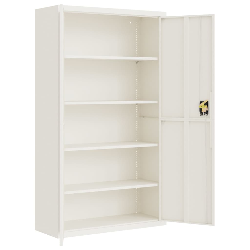 Aktenschrank 105 × 40 × 180 cm aus Stahl – Weiß – Ansicht 4