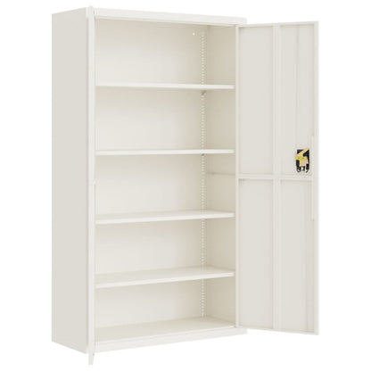 Aktenschrank 105 × 40 × 180 cm aus Stahl – Weiß – Ansicht 4