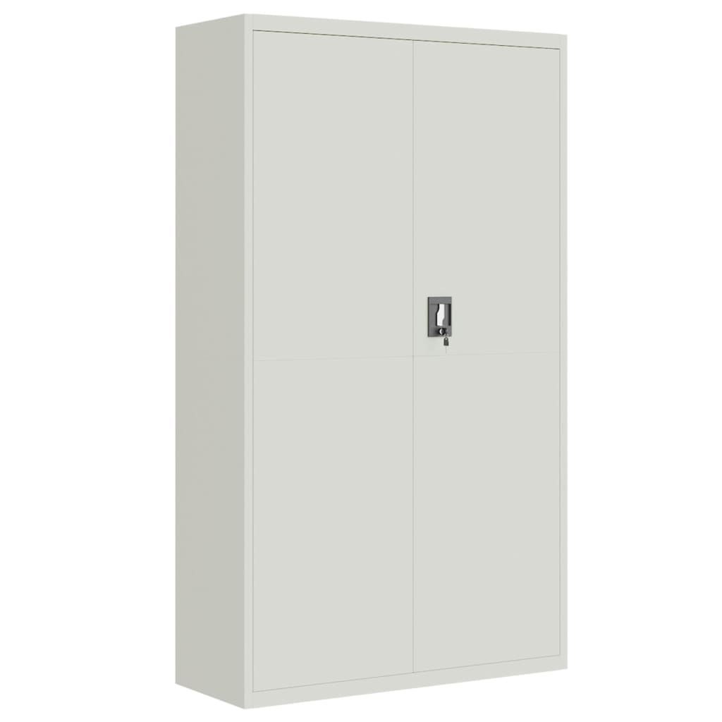 Aktenschrank 105 × 40 × 180 cm aus Stahl – Hellgrau – Ansicht 2