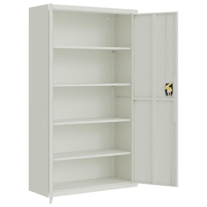 Aktenschrank 105 × 40 × 180 cm aus Stahl – Hellgrau – Ansicht 4