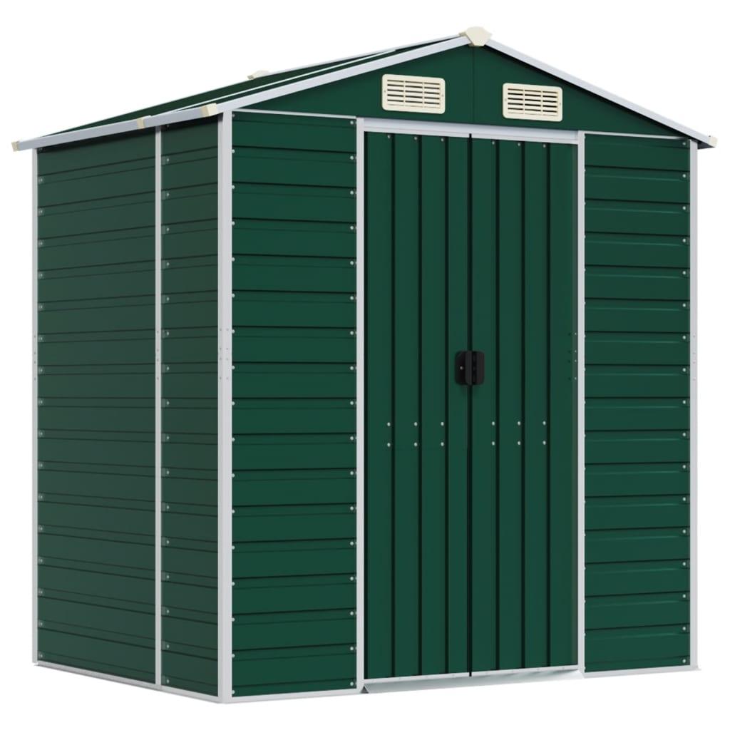 Ger�tehaus Gr�n 191x130x198 cm Verzinkter Stahl
