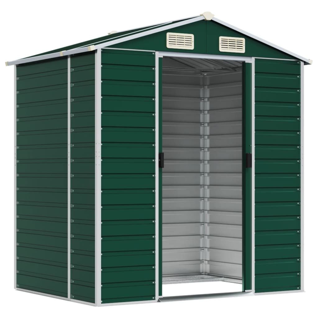 Ger�tehaus Gr�n 191x130x198 cm Verzinkter Stahl
