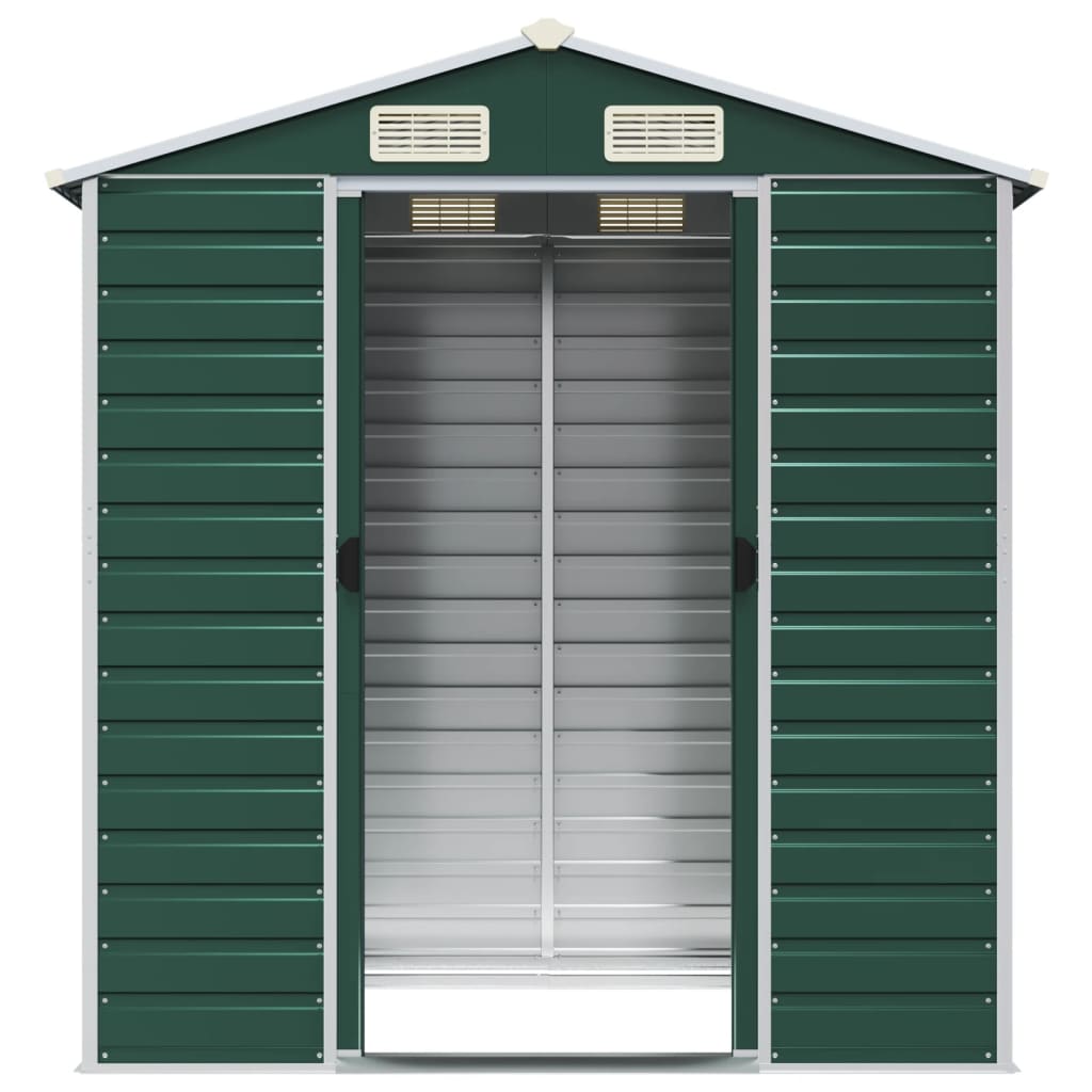 Ger�tehaus Gr�n 191x130x198 cm Verzinkter Stahl