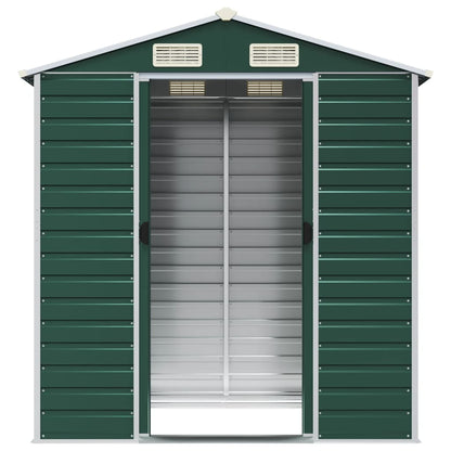 Ger�tehaus Gr�n 191x130x198 cm Verzinkter Stahl