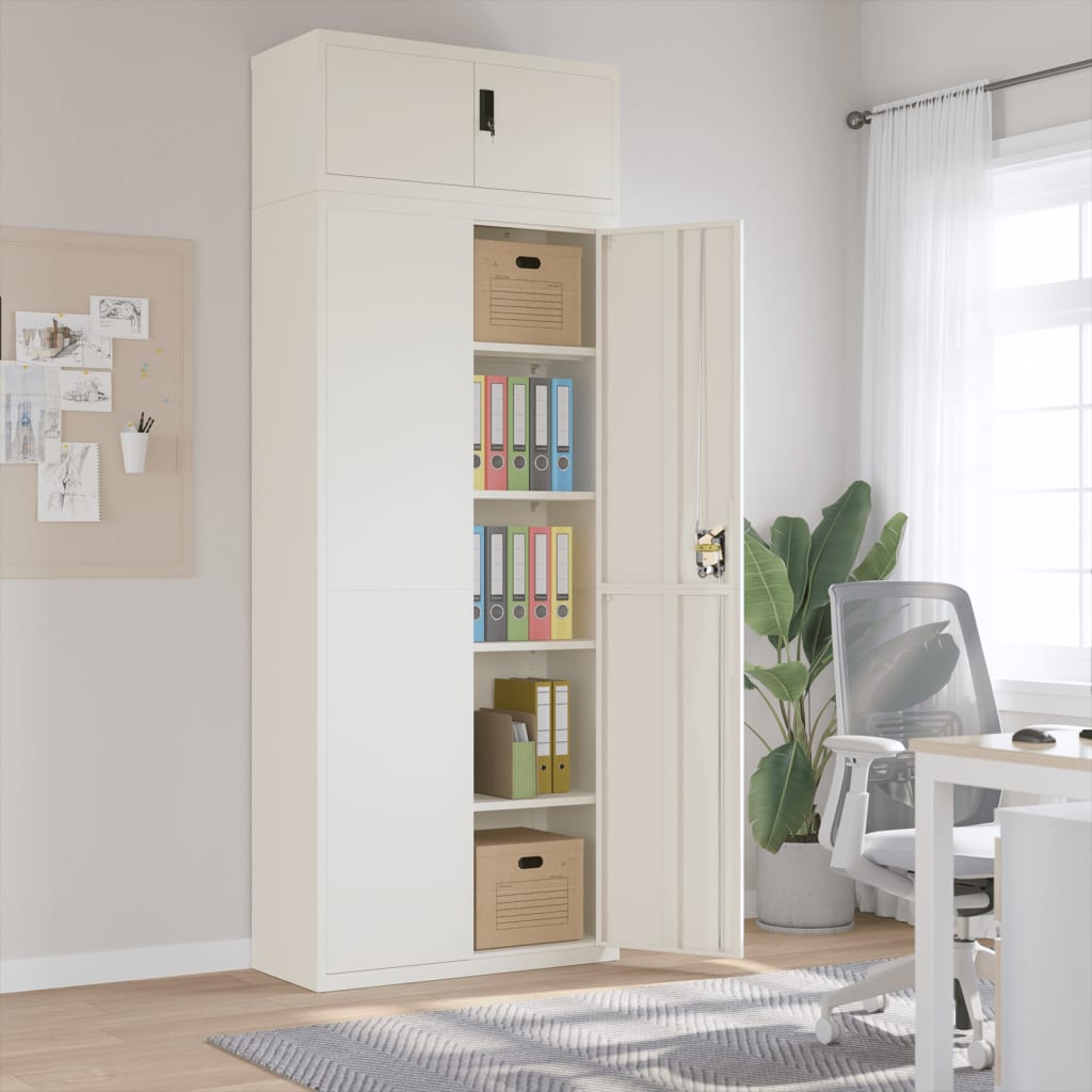Aktenschrank 90 × 40 × 240 cm aus Stahl – Weiß