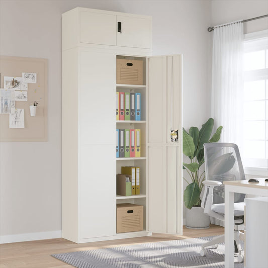 Aktenschrank 90 × 40 × 240 cm aus Stahl – Weiß