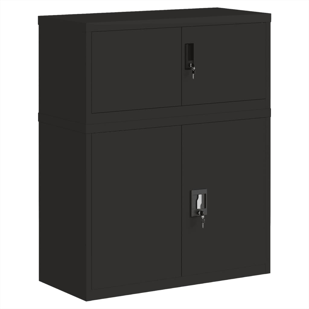 Aktenschränke aus Stahl – verschiedene Größen und Farben – Schwarz · 90 × 40 × 110 cm – Ansicht 2