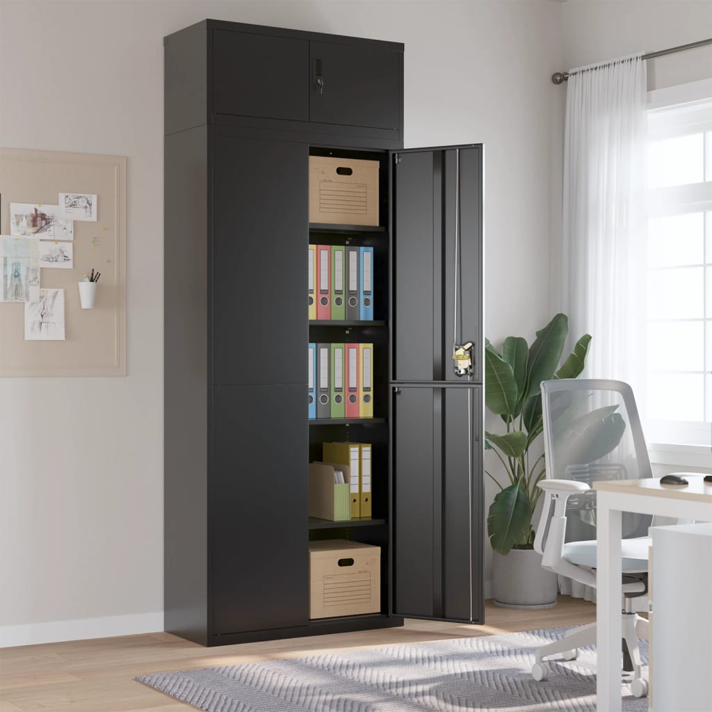 Aktenschränke aus Stahl – verschiedene Größen und Farben – Schwarz · 90 × 40 × 240 cm – Ansicht 1
