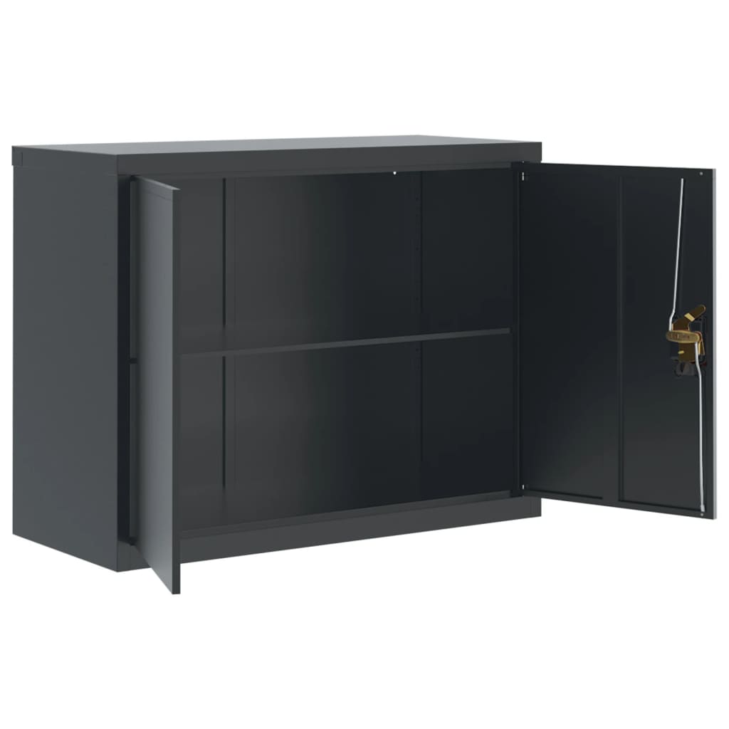 Aktenschränke aus Stahl – verschiedene Größen und Farben – Anthrazit · 90 × 40 × 110 cm – Ansicht 9