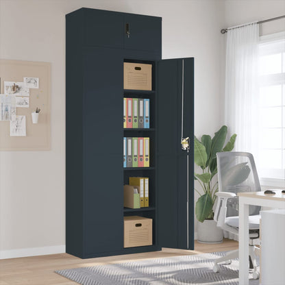 Aktenschränke aus Stahl – verschiedene Größen und Farben – Anthrazit · 90 × 40 × 240 cm – Ansicht 1