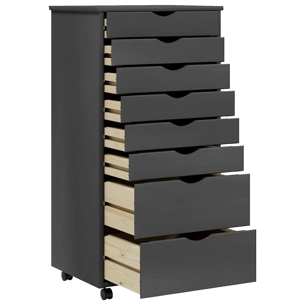 Rollcontainer MOSS – verschiedene Größen und Farben – Grau · 53 × 39 × 103 cm – Ansicht 3