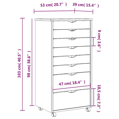 Rollcontainer MOSS – verschiedene Größen und Farben – Grau · 53 × 39 × 103 cm – Ansicht 9