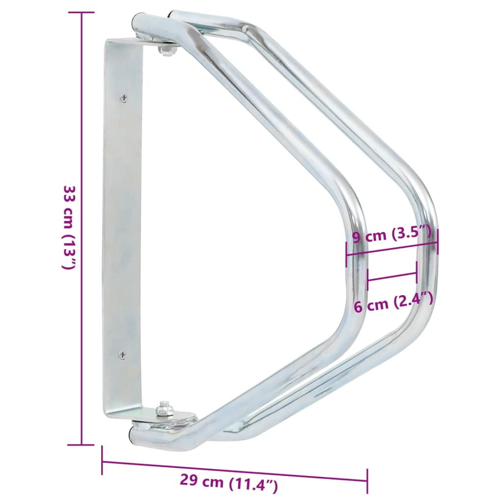 Fahrrad-Wandhalter 2er-Set aus verzinktem Stahl