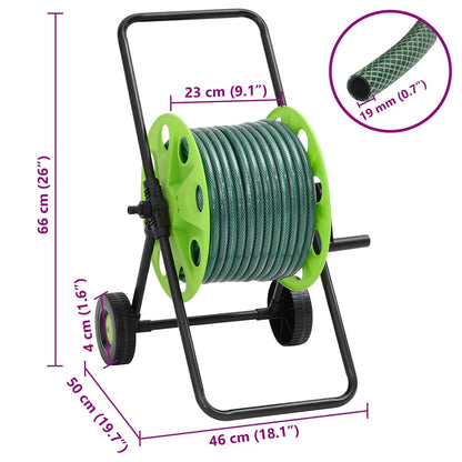 Schlauchwagen mit Schlauchanschluss-Set 0,75" 30 m PVC Grün