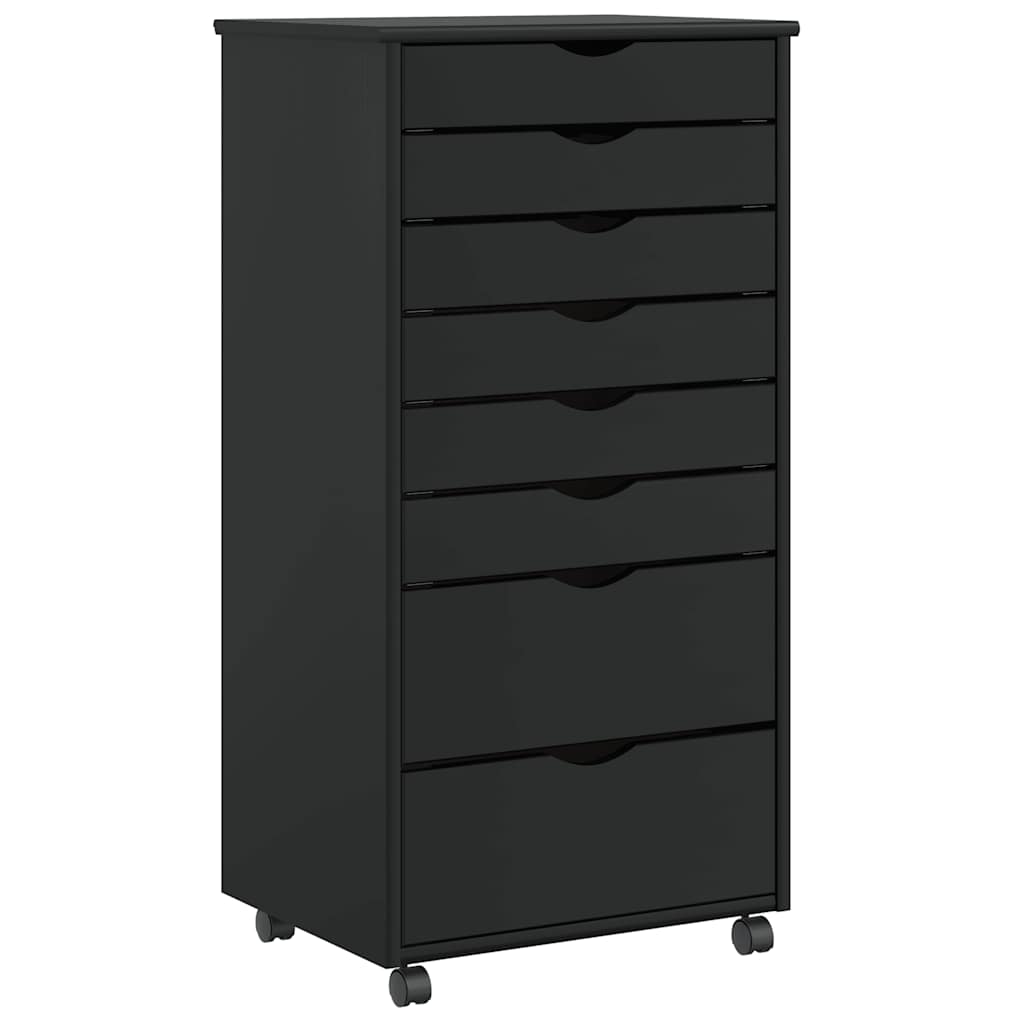 Rollcontainer MOSS – verschiedene Größen und Farben – Schwarz · 53 × 39 × 103 cm – Ansicht 2
