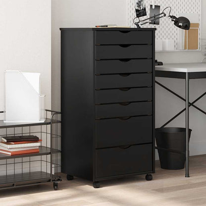 Rollcontainer MOSS – verschiedene Größen und Farben – Schwarz · 53 × 39 × 103 cm – Ansicht 1