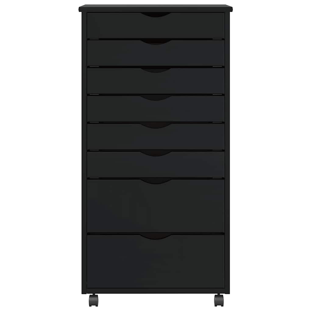 Rollcontainer MOSS – verschiedene Größen und Farben – Schwarz · 53 × 39 × 103 cm – Ansicht 3