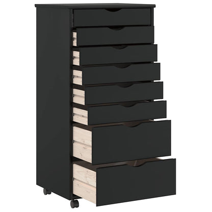 Rollcontainer MOSS – verschiedene Größen und Farben – Schwarz · 53 × 39 × 103 cm – Ansicht 8