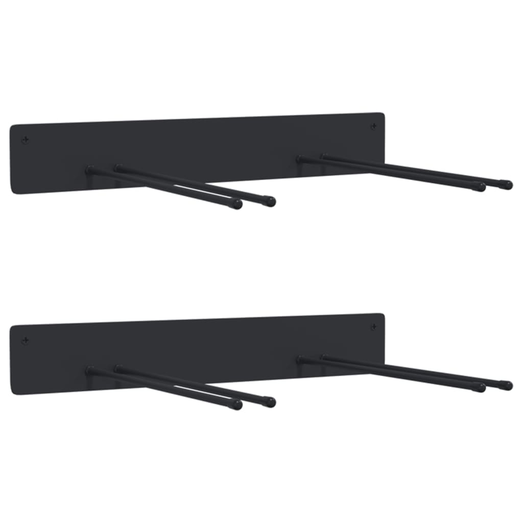 Ger�tehalter Wandmontage 2 Stk. Schwarz Stahl