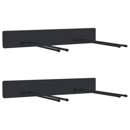 Ger�tehalter Wandmontage 2 Stk. Schwarz Stahl