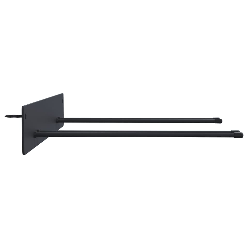 Ger�tehalter Wandmontage 2 Stk. Schwarz Stahl