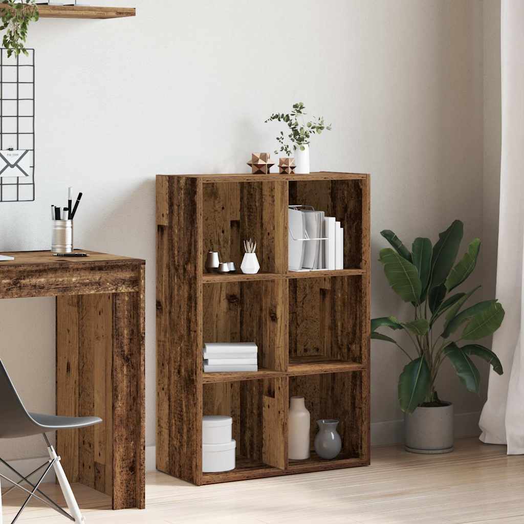 Bücherregal / Sideboard – Altholz-Optik, 66 × 30 × 98 cm