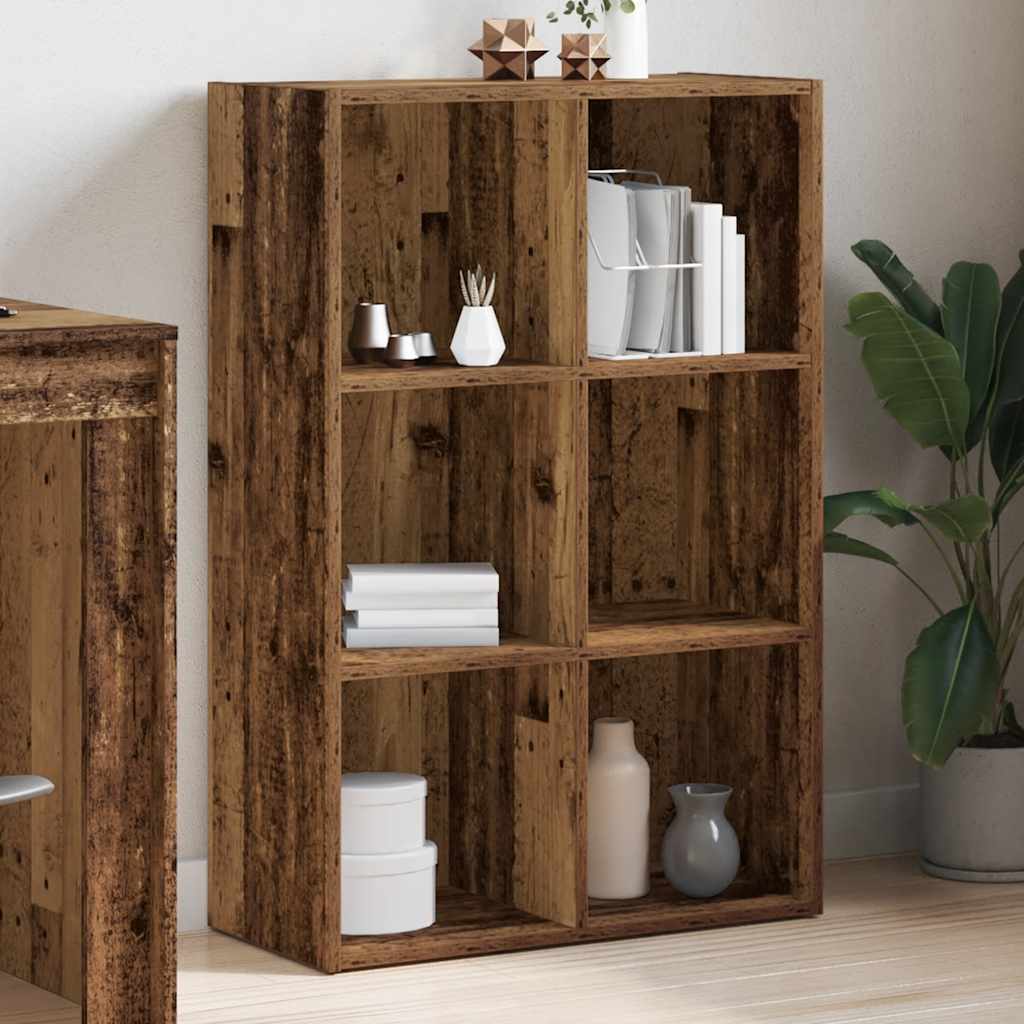 Bücherregal / Sideboard – Altholz-Optik, 66 × 30 × 98 cm