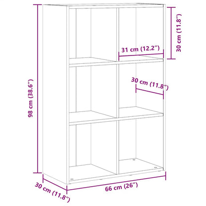 Bücherregal / Sideboard – Altholz-Optik, 66 × 30 × 98 cm