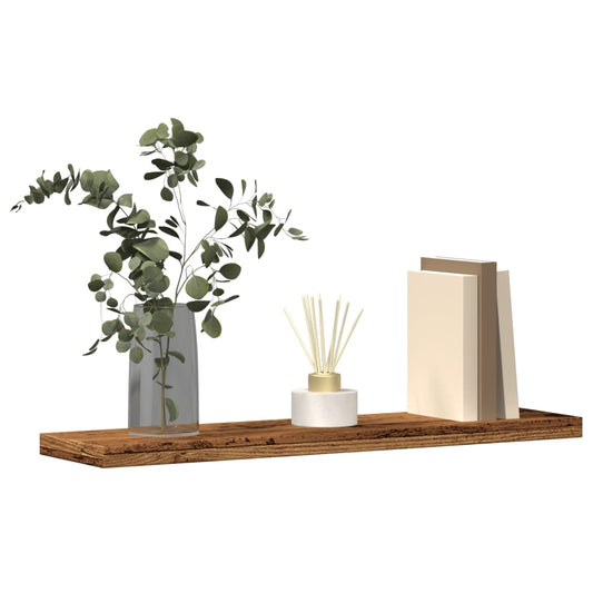 Wandregale 4er-Set – Altholz-Optik, 40 × 20 cm
