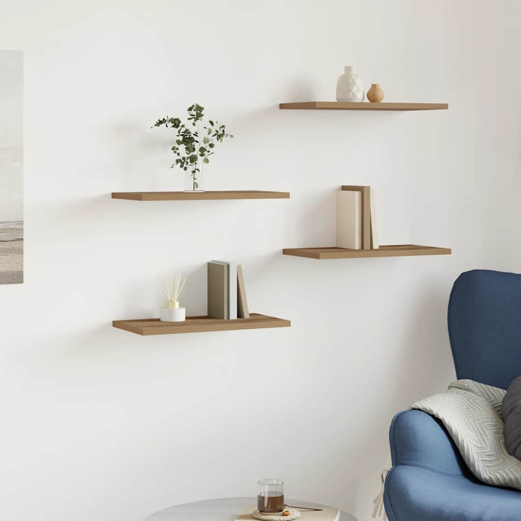 Wandregale 4 Stk. Artisan-Eiche 40x20x1,5 cm Holzwerkstoff