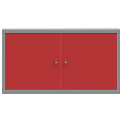Werkzeugschrank mit Regal Rot und Grau 100 x 20 x 55 cm Stahl