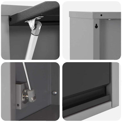Werkzeugschrank Schwarz und Grau 50 x 25 x 35 cm Stahl