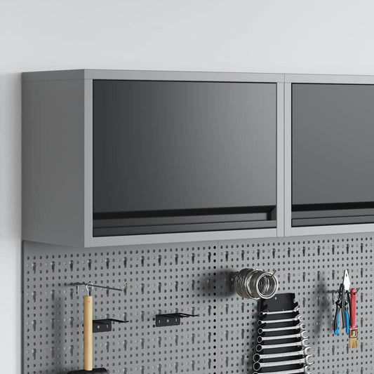 Werkzeugschrank Schwarz und Grau 50 x 25 x 35 cm Stahl