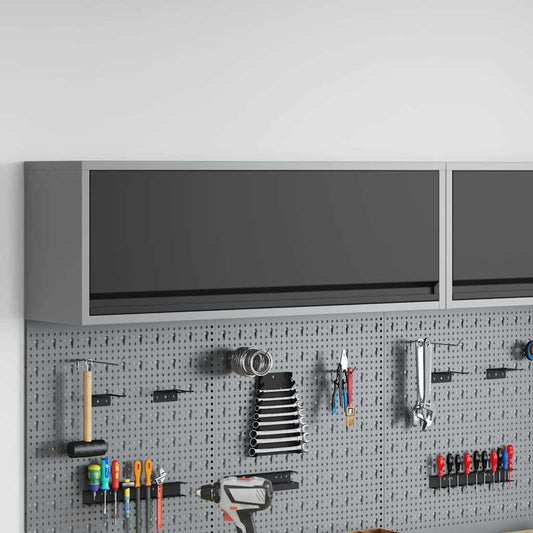 Werkzeugschrank Schwarz und Grau 100 x 25 x 35 cm Stahl