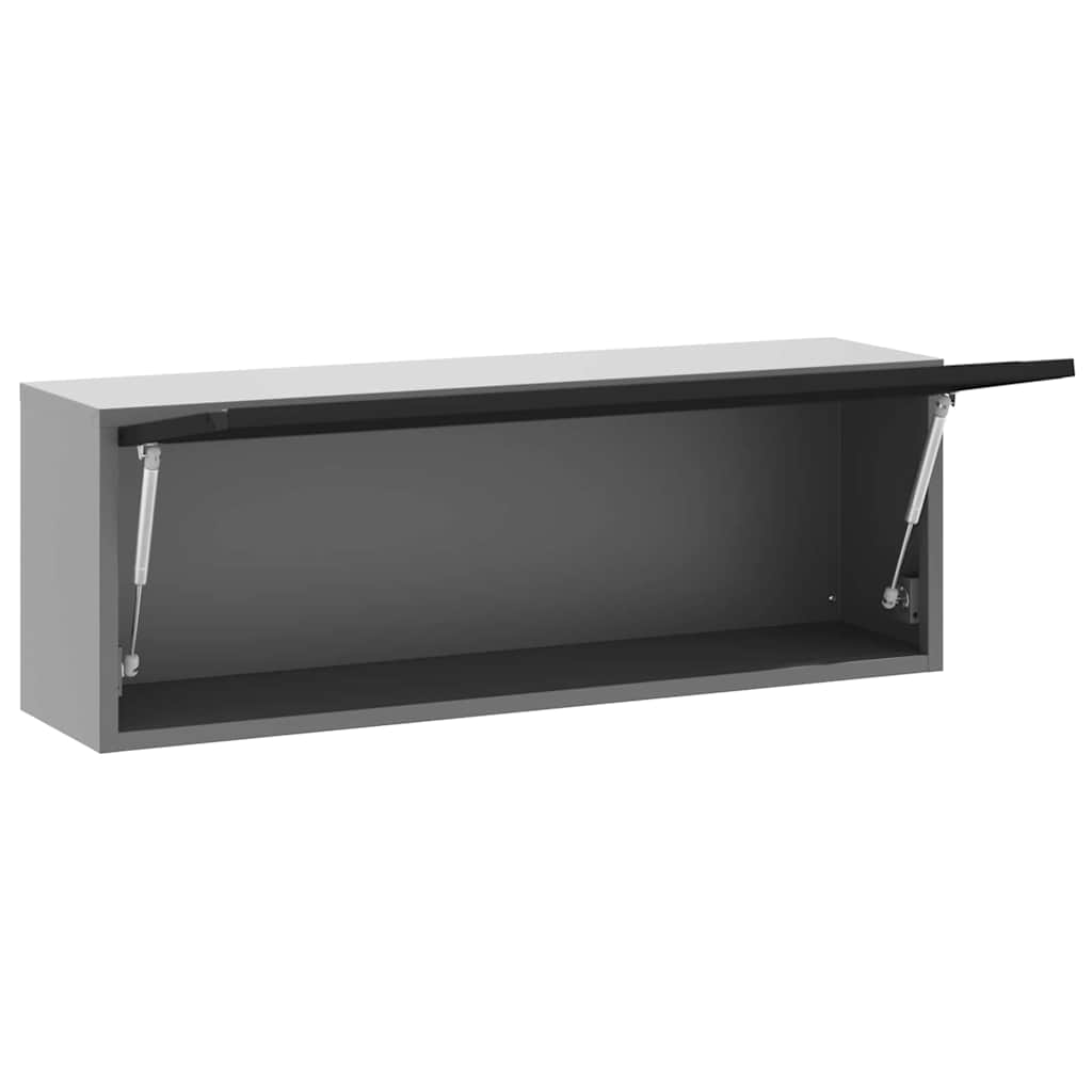 Werkzeugschrank Schwarz und Grau 100 x 25 x 35 cm Stahl