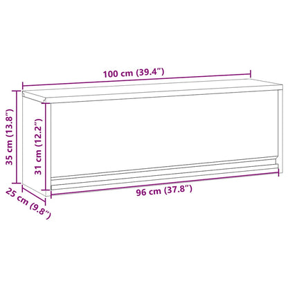 Werkzeugschrank Schwarz und Grau 100 x 25 x 35 cm Stahl