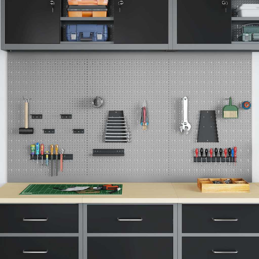 Werkzeugwand-Set 3-teilig 150 × 80 cm – Grau