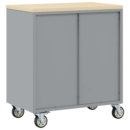 Rollbare Werkbank 75 cm – Regal oder 2 Schubladen – Schwarz/Grau / 1 Regal – Ansicht 7