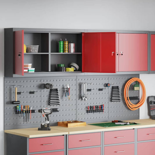 Werkzeugschrank-System 6-teilig mit 90 kg Belastbarkeit – Rot